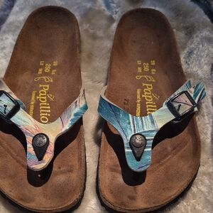 Papillio  By Birkenstock Colorful Feather-Patterned Sandals